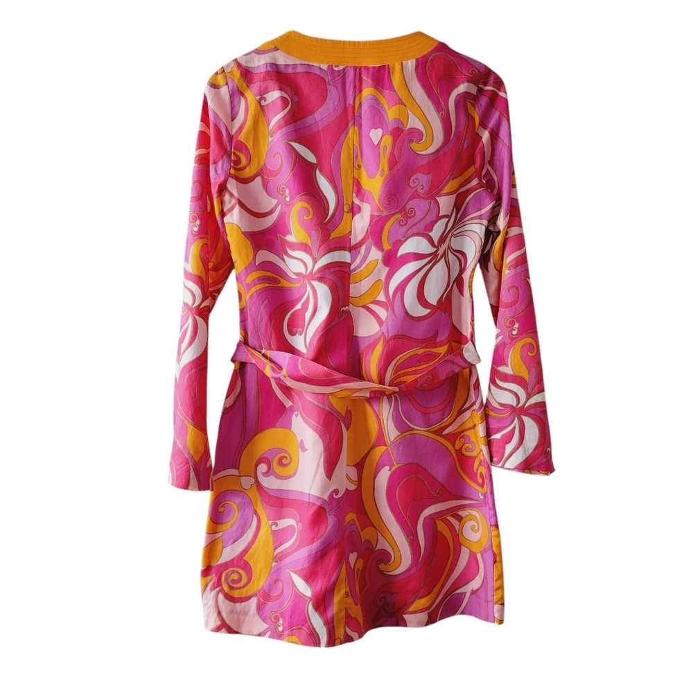 Banana Republic Pink and Yellow Long Sleeve Dress - Picture 2 of 11
